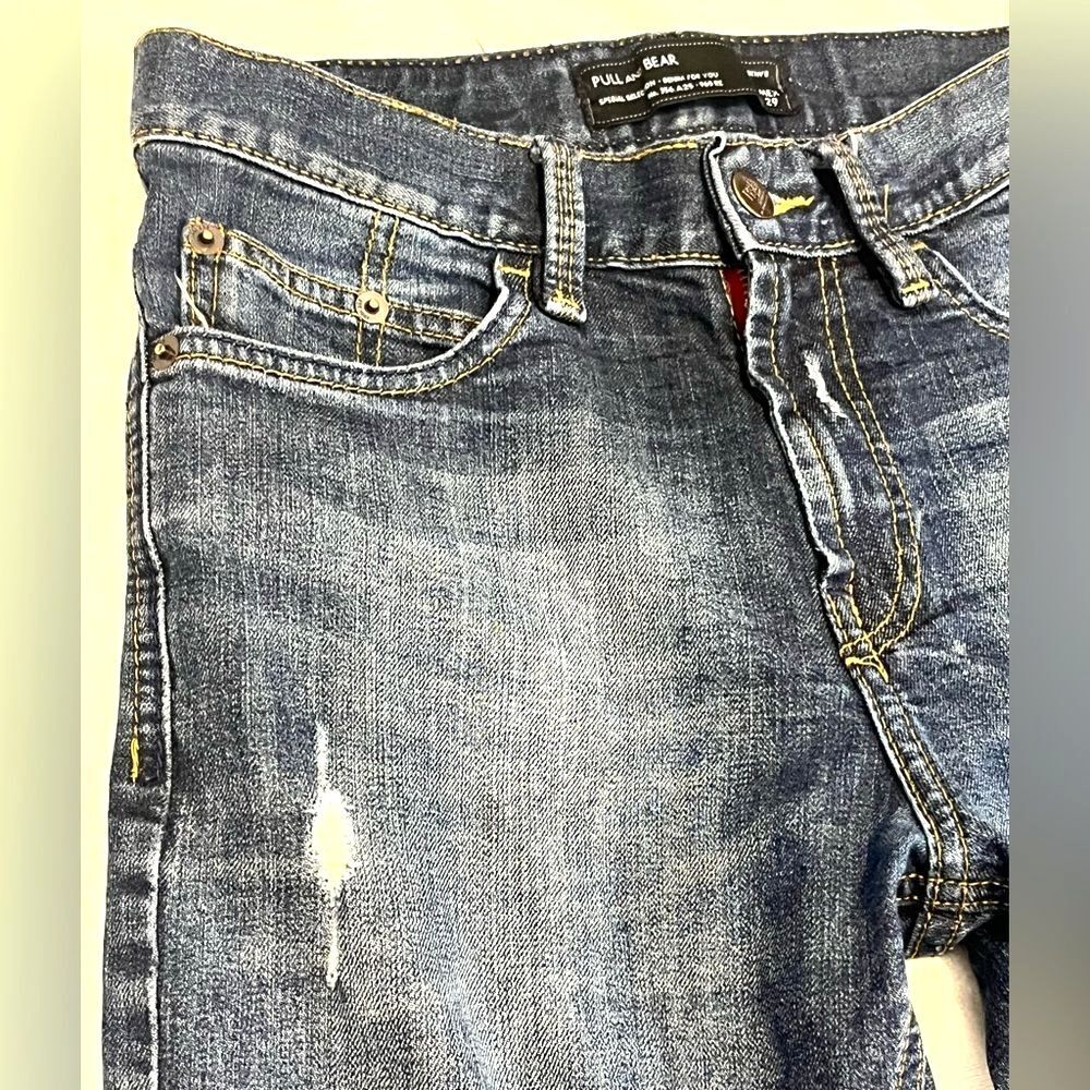 Pull&Bear Women’s Dark Blue Slightly Distressed Skinny Jeans Size 29 - Picture 3 of 15